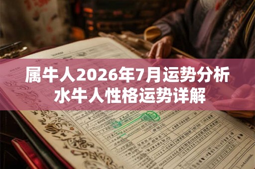 属牛人2026年7月运势分析 水牛人性格运势详解