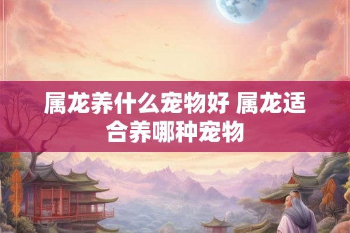 属龙养什么宠物好 属龙适合养哪种宠物