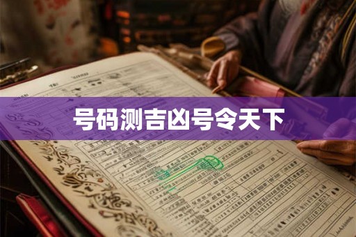 号码测吉凶号令天下