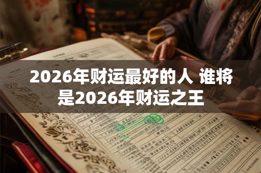 2026年财运最好的人 谁将是2026年财运之王