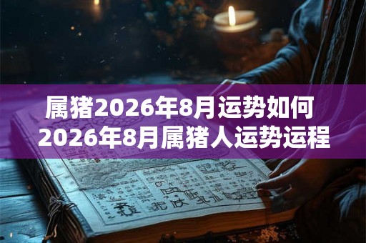 属猪2026年8月运势如何 2026年8月属猪人运势运程详解