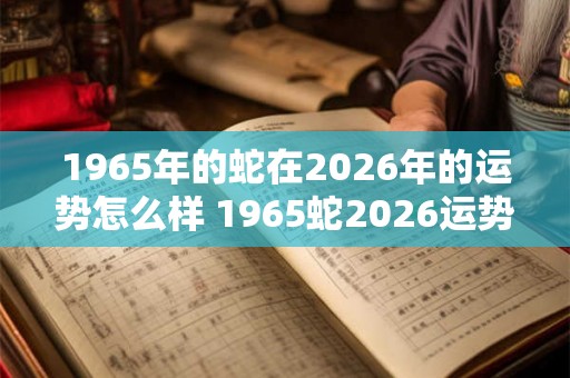 1965年的蛇在2026年的运势怎么样 1965蛇2026运势如何 1965年的蛇在2026年的运势怎么样 1965蛇2026运势如何