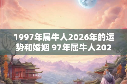 1997年属牛人2026年的运势和婚姻 97年属牛人2026年综合运势如何