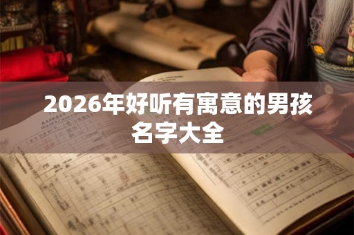 2026年好听有寓意的男孩名字大全