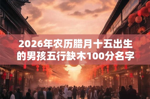 2026年农历腊月十五出生的男孩五行缺木100分名字精选