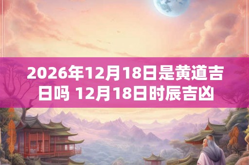 2026年12月18日是黄道吉日吗 12月18日时辰吉凶