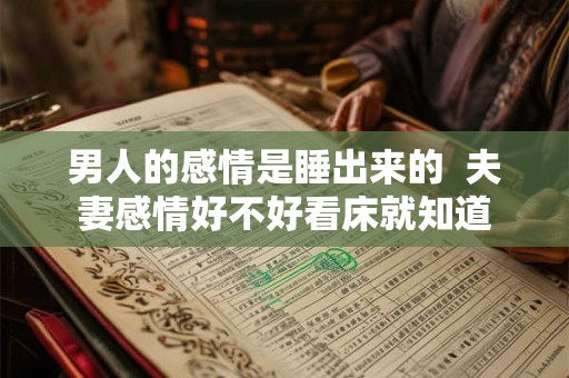 男人的感情是睡出来的  夫妻感情好不好看床就知道