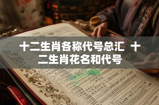 十二生肖各称代号总汇  十二生肖花名和代号