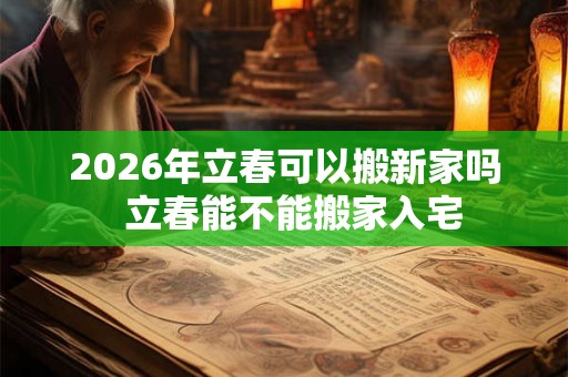 2026年立春可以搬新家吗  立春能不能搬家入宅