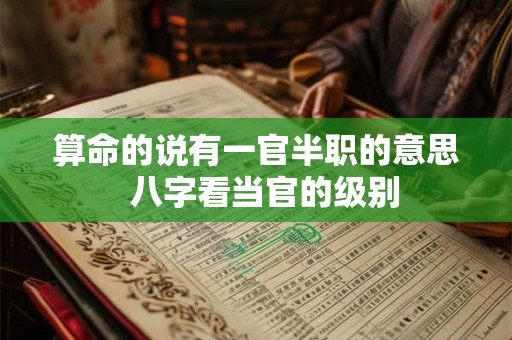 算命的说有一官半职的意思  八字看当官的级别