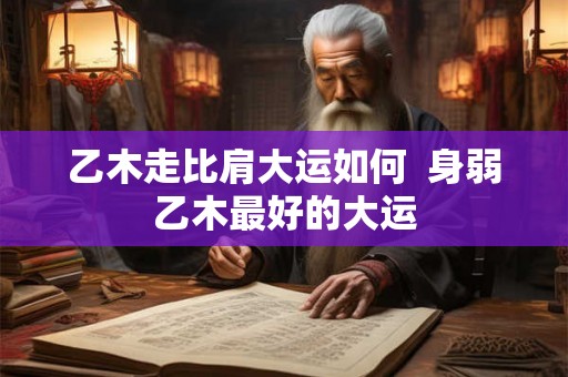乙木走比肩大运如何  身弱乙木最好的大运