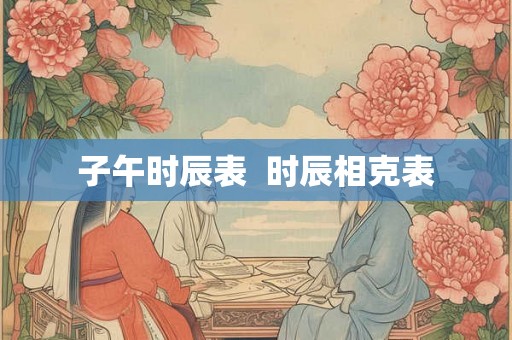 子午时辰表 时辰相克表 子午时辰表 时辰相克表