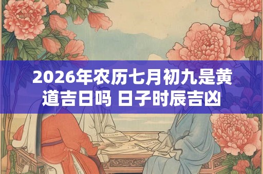 2026年农历七月初九是黄道吉日吗 日子时辰吉凶