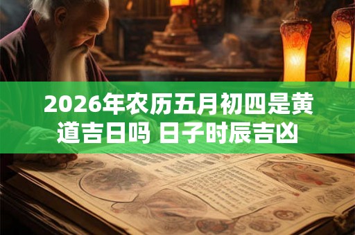 2026年农历五月初四是黄道吉日吗 日子时辰吉凶