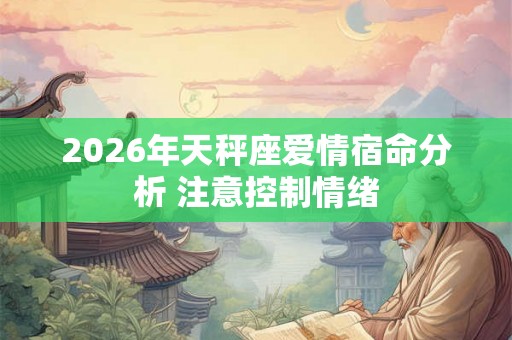 2026年天秤座爱情宿命分析 注意控制情绪 2026年天秤座爱情宿命分析 注意控制情绪