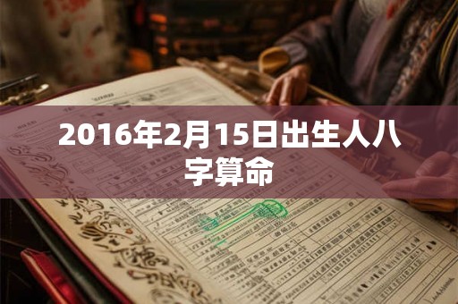 2016年2月15日出生人八字算命