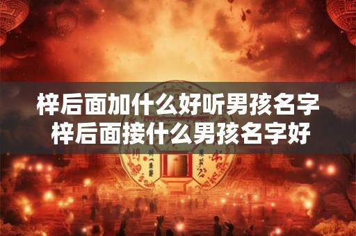 梓后面加什么好听男孩名字 梓后面接什么男孩名字好听