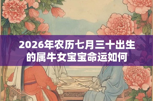 2026年农历七月三十出生的属牛女宝宝命运如何