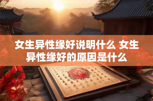 女生异性缘好说明什么 女生异性缘好的原因是什么