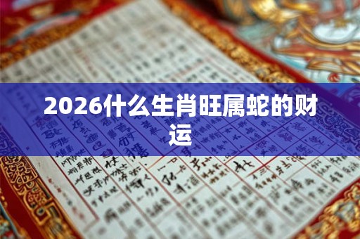 2026什么生肖旺属蛇的财运