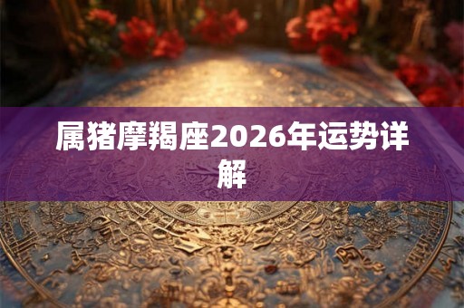 属猪摩羯座2026年运势详解