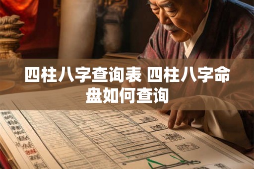 四柱八字查询表 四柱八字命盘如何查询