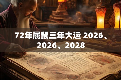 72年属鼠三年大运 2026、2026、2028