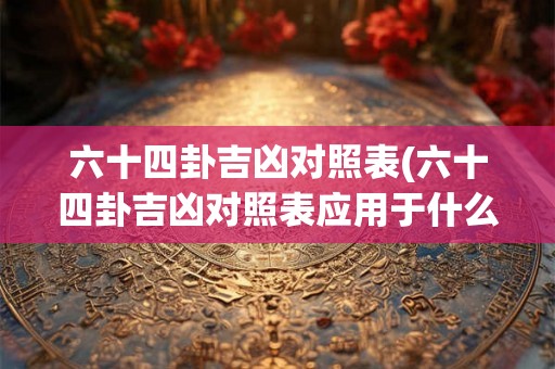六十四卦吉凶对照表(六十四卦吉凶对照表应用于什么领域)