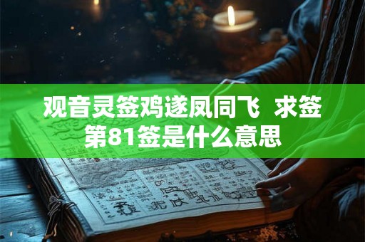 观音灵签鸡遂凤同飞  求签第81签是什么意思
