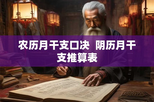 农历月干支口决  阴历月干支推算表