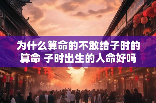 为什么算命的不敢给子时的算命 子时出生的人命好吗