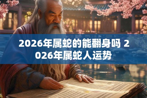 2026年属蛇的能翻身吗 2026年属蛇人运势