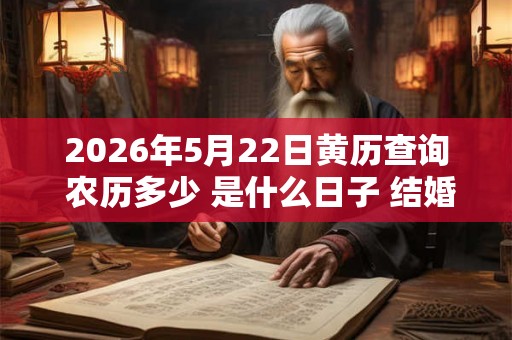 2026年5月22日黄历查询 农历多少 是什么日子 结婚吉时