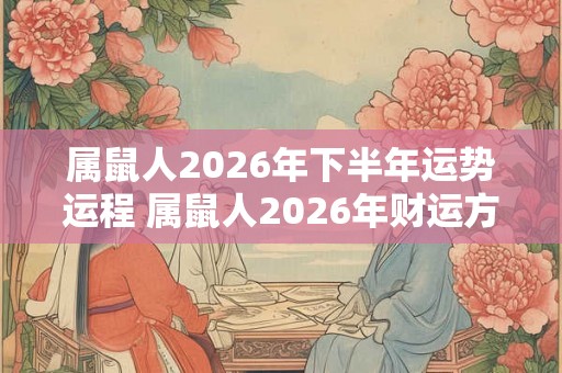 属鼠人2026年下半年运势运程 属鼠人2026年财运方位