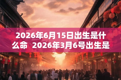 2026年6月15日出生是什么命  2026年3月6号出生是什么命