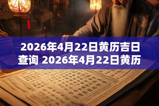 2026年4月22日黄历吉日查询 2026年4月22日黄历宜做什么 2026年4月22日黄历吉日查询 2026年4月22日黄历宜做什么