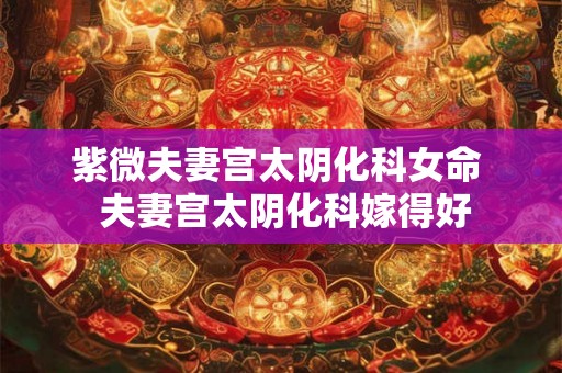 紫微夫妻宫太阴化科女命  夫妻宫太阴化科嫁得好