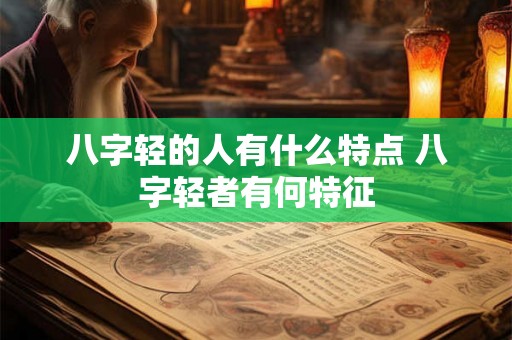 八字轻的人有什么特点 八字轻者有何特征