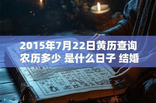 2015年7月22日黄历查询 农历多少 是什么日子 结婚吉时