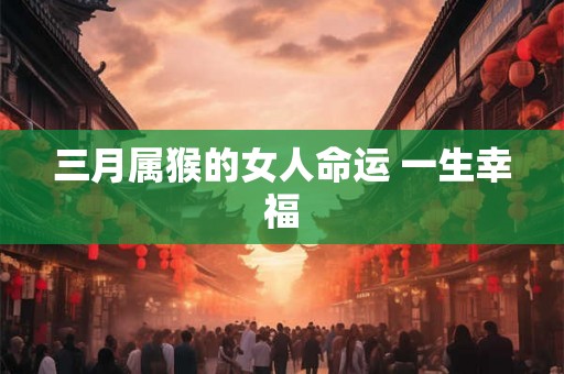 三月属猴的女人命运 一生幸福