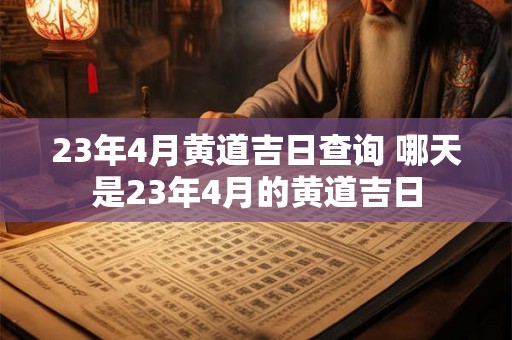 23年4月黄道吉日查询 哪天是23年4月的黄道吉日