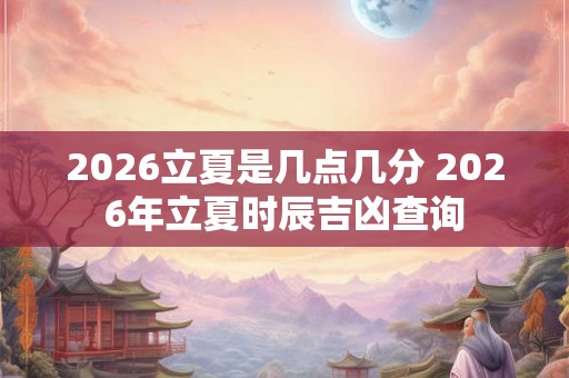 2026立夏是几点几分 2026年立夏时辰吉凶查询