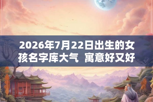 2026年7月22日出生的女孩名字库大气  寓意好又好听