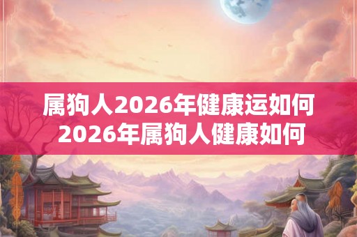 属狗人2026年健康运如何 2026年属狗人健康如何 属狗人2026年健康运如何 2026年属狗人健康如何
