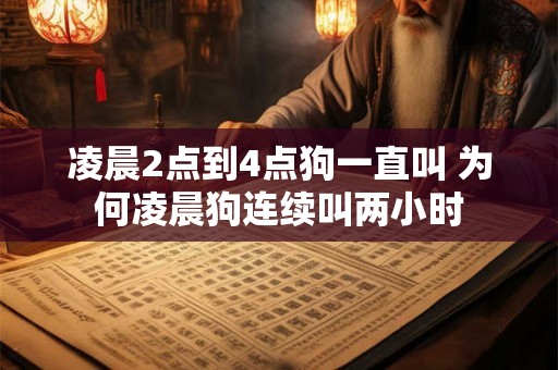 凌晨2点到4点狗一直叫 为何凌晨狗连续叫两小时 凌晨2点到4点狗一直叫 为何凌晨狗连续叫两小时