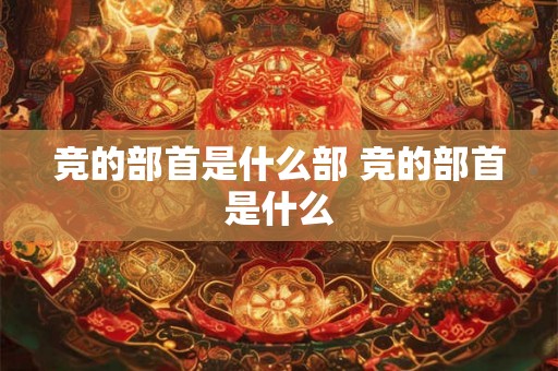 竞的部首是什么部 竞的部首是什么