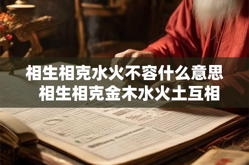 相生相克水火不容什么意思  相生相克金木水火土互相帮助五行相生