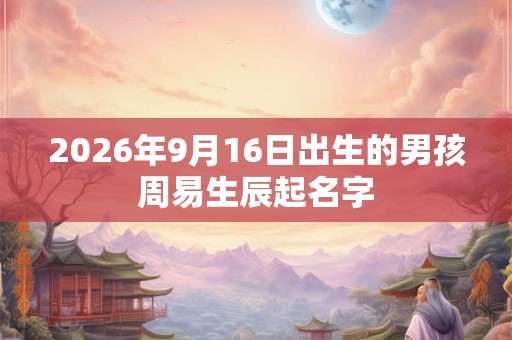 2026年9月16日出生的男孩周易生辰起名字