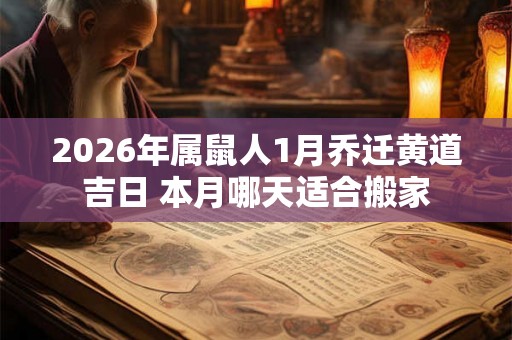 2026年属鼠人1月乔迁黄道吉日 本月哪天适合搬家