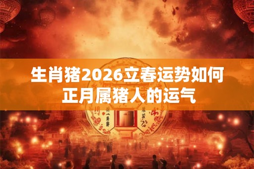 生肖猪2026立春运势如何 正月属猪人的运气